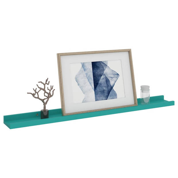 The Living Store Wandschap Decoratieve Blauw MDF - 80 x 9 x 3 cm - Duurzaam - Montage vereist