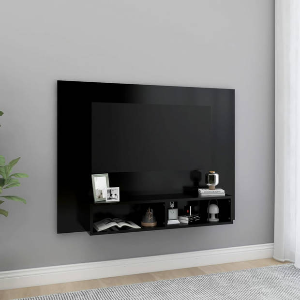 vidaXL Tv-wandmeubel 120x23,5x90 cm bewerkt hout zwart