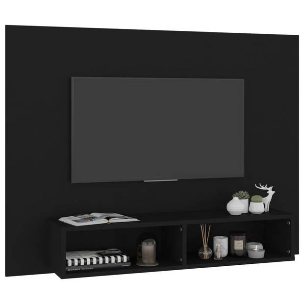 vidaXL Tv-wandmeubel 120x23,5x90 cm bewerkt hout zwart