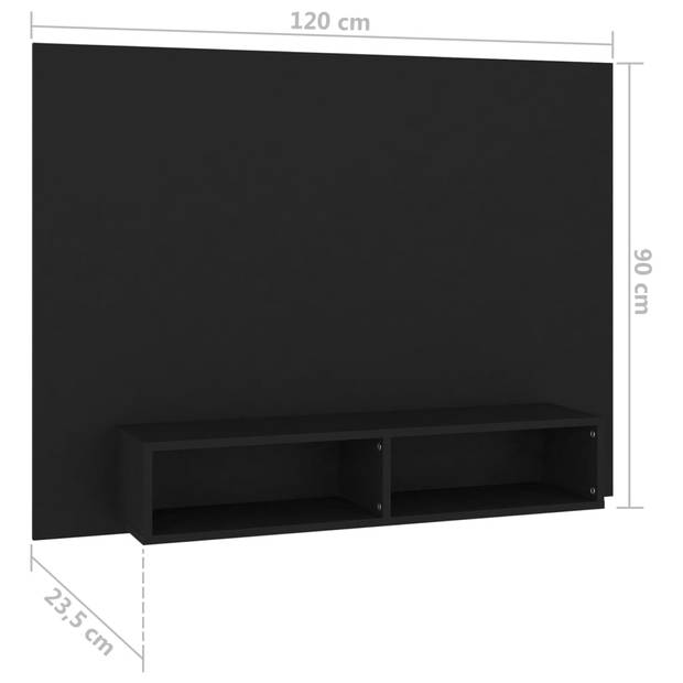 vidaXL Tv-wandmeubel 120x23,5x90 cm bewerkt hout zwart