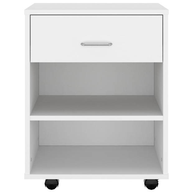 The Living Store Verrijdbare kast - 46 x 36 x 59 cm - wit - spaanplaat - mobiel en multifunctioneel