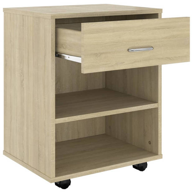 vidaXL Rolkast 46x36x59 cm bewerkt hout sonoma eikenkleurig