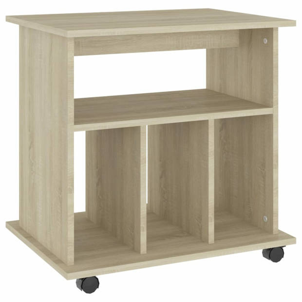 vidaXL Kast verrijdbaar 60x45x60 cm bewerkt hout sonoma eikenkleurig