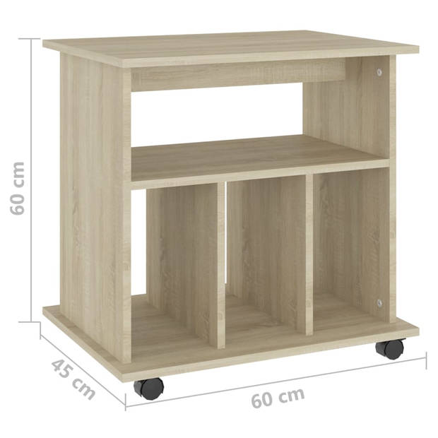 vidaXL Rolkast 60x45x60 cm bewerkt hout sonoma eikenkleurig