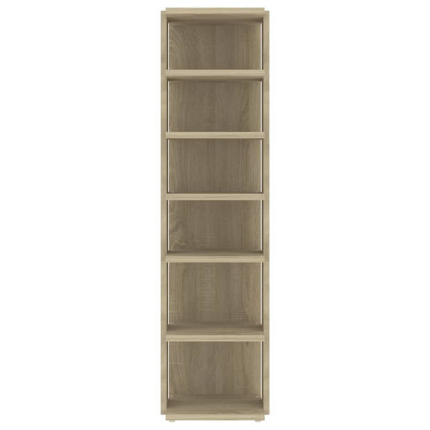 The Living Store Schoenenkast - Sonoma eiken - 27.5 x 27 x 102 cm - Met 6 schappen