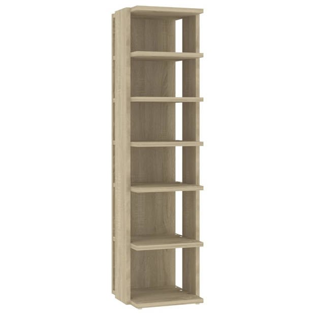 The Living Store Schoenenkast - Sonoma eiken - 27.5 x 27 x 102 cm - Met 6 schappen