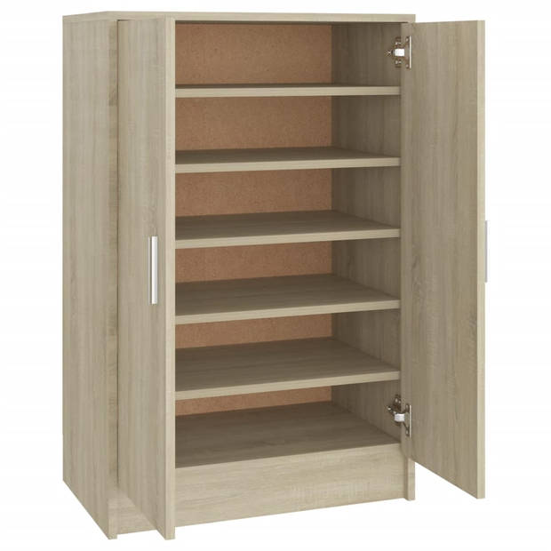 vidaXL Schoenenkast 60x35x92 cm bewerkt hout sonoma eikenkleurig