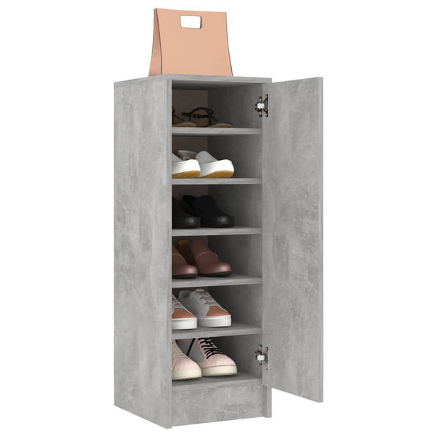 vidaXL Schoenenkast 32x35x92 cm bewerkt hout betongrijs