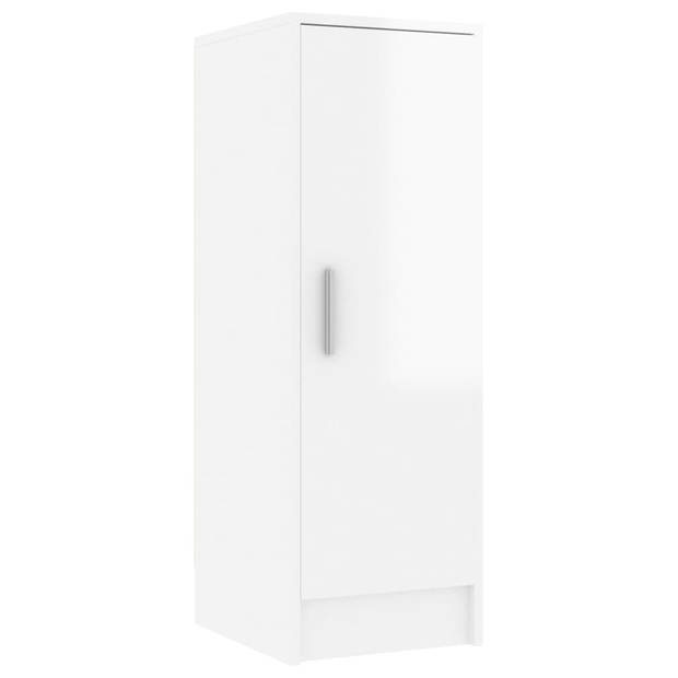 The Living Store Schoenenkast Hoogglans Wit 32x35x92 cm - Duurzaam en Stevig - Met 6 planken