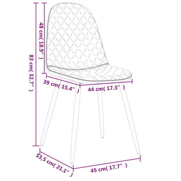 vidaXL Eetkamerstoelen 2 st fluweel zwart