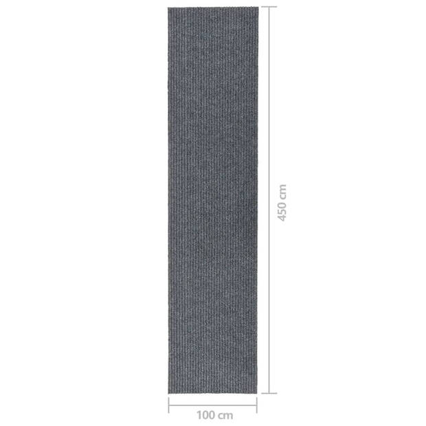 vidaXL Droogloopmat 100x450 cm grijs