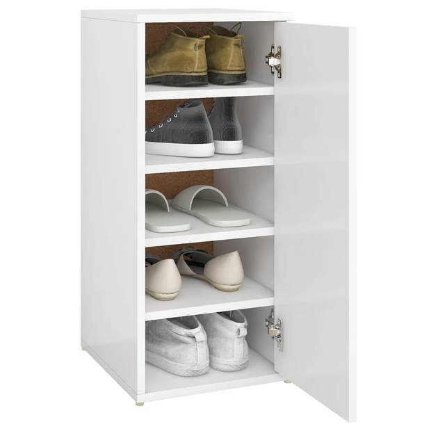 The Living Store Schoenenkast - Schoenenopbergers - Wit - 32 x 35 x 70 cm - Bewerkt hout