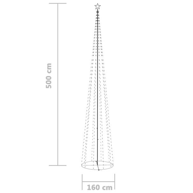 vidaXL Kegelkerstboom 752 koudwitte LED's 160x500 cm