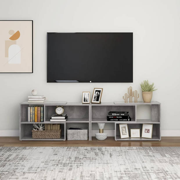 vidaXL Tv-meubel 149x30x52 cm bewerkt hout betongrijs