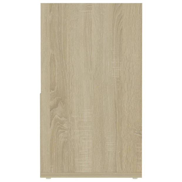 vidaXL Tv-meubel 149x30x52 cm bewerkt hout wit en sonoma eikenkleurig