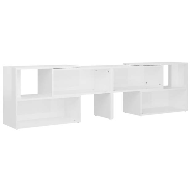 vidaXL Tv-meubel 149x30x52 cm bewerkt hout hoogglans wit