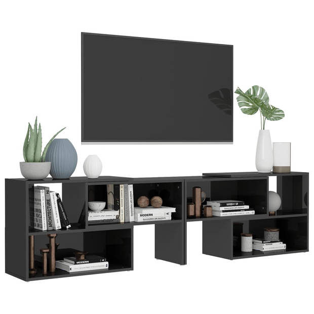 vidaXL Tv-meubel 149x30x52 cm bewerkt hout hoogglans grijs