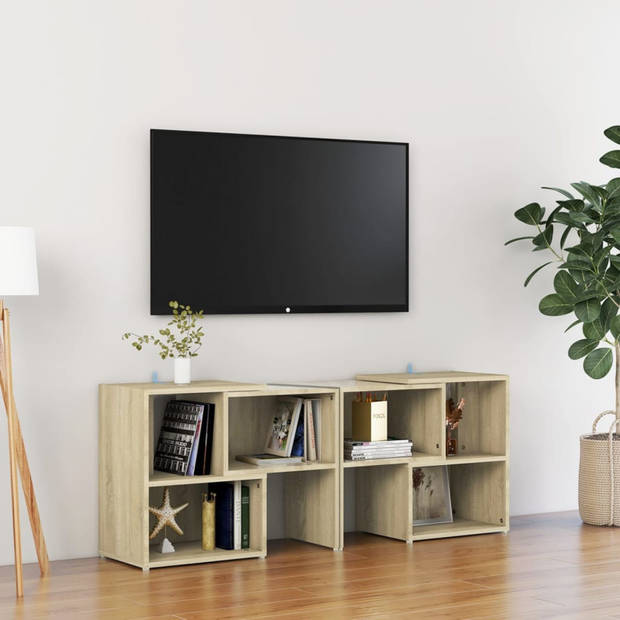 vidaXL Tv-meubel 104x30x52 cm bewerkt hout sonoma eikenkleurig