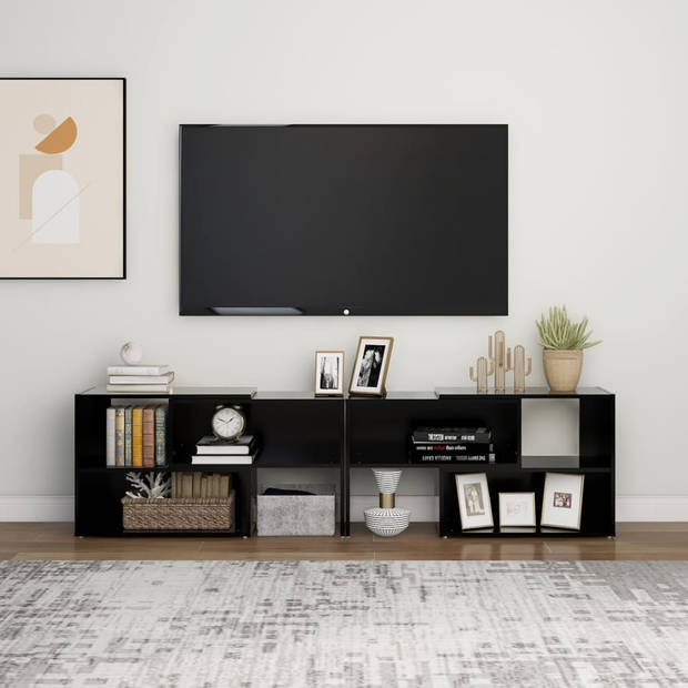 vidaXL Tv-meubel 149x30x52 cm bewerkt hout zwart