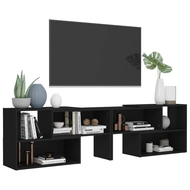 vidaXL Tv-meubel 149x30x52 cm bewerkt hout zwart