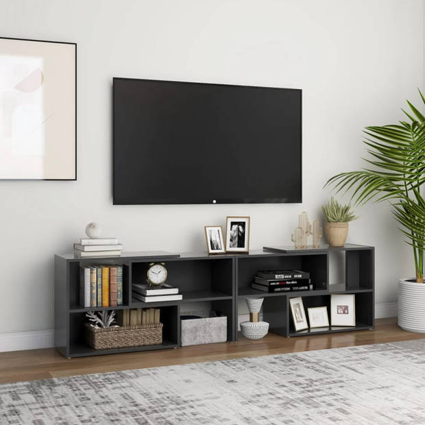 vidaXL Tv-meubel 149x30x52 cm bewerkt hout grijs