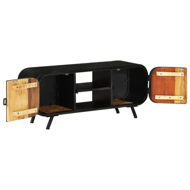 The Living Store Industrieel TV-meubel - 110 x 30 x 45 cm - Massief gerecycled hout - Handgemaakt
