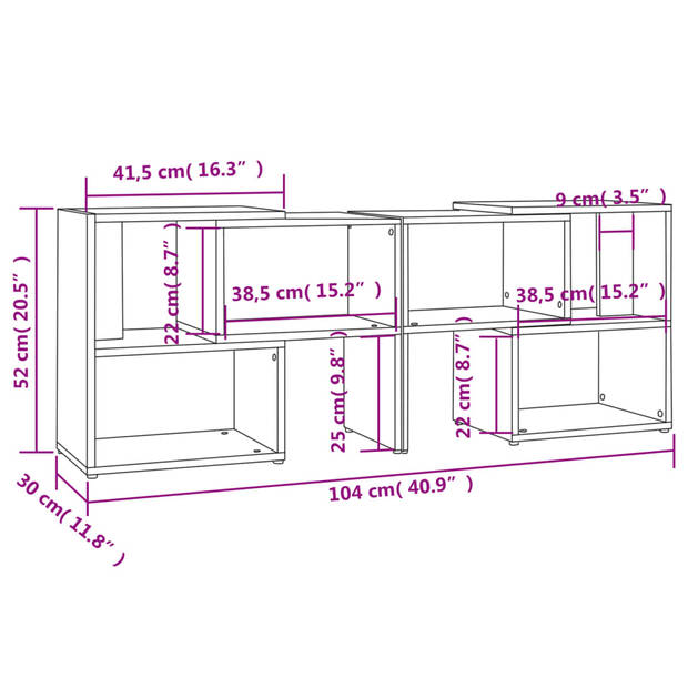 vidaXL Tv-meubel 104x30x52 cm bewerkt hout wit