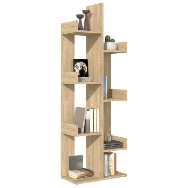 The Living Store Boekenkast - Sonoma eiken - 48 x 25.5 x 140 cm - Stevig en compact