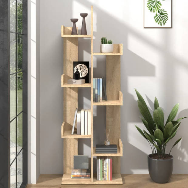 vidaXL Boekenkast 48x25,5x140 cm bewerkt hout sonoma eikenkleurig