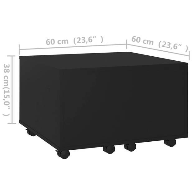 vidaXL Salontafel 60x60x38 cm bewerkt hour zwart