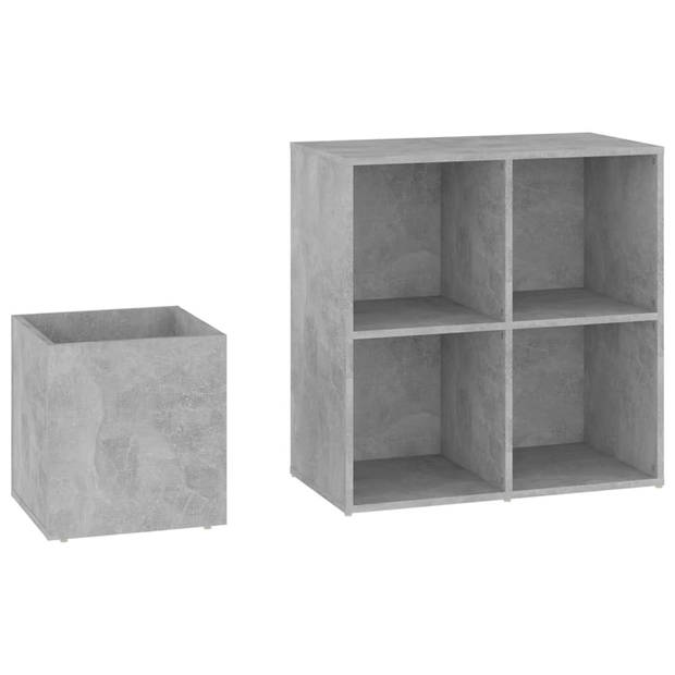 The Living Store Opbergkast - Spaanplaat - Betongrijs - 105 x 35.5 x 70 cm (L x B x H)