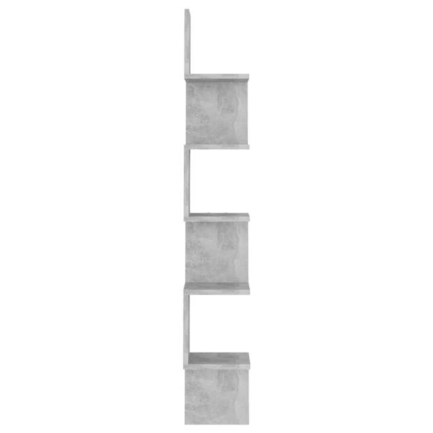 The Living Store Schap Betongrijs 20 x 20 x 127.5 cm - Hangende plank voor woonkamer - slaapkamer of keuken