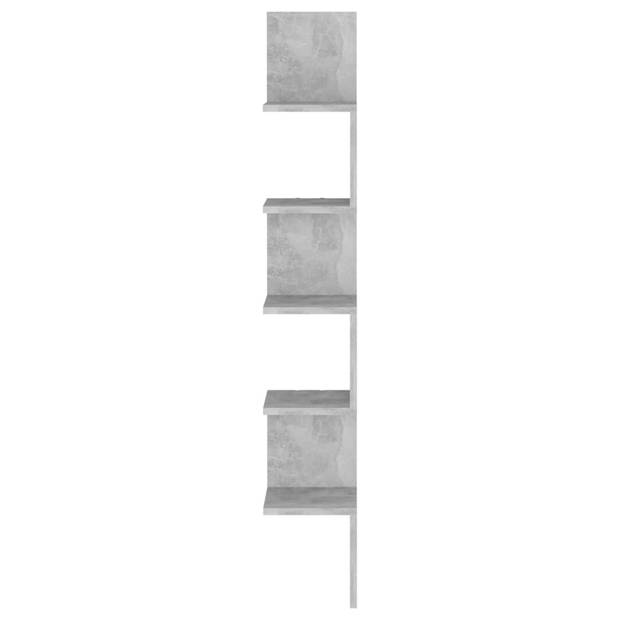The Living Store Schap Betongrijs 20 x 20 x 127.5 cm - Hangende plank voor woonkamer - slaapkamer of keuken