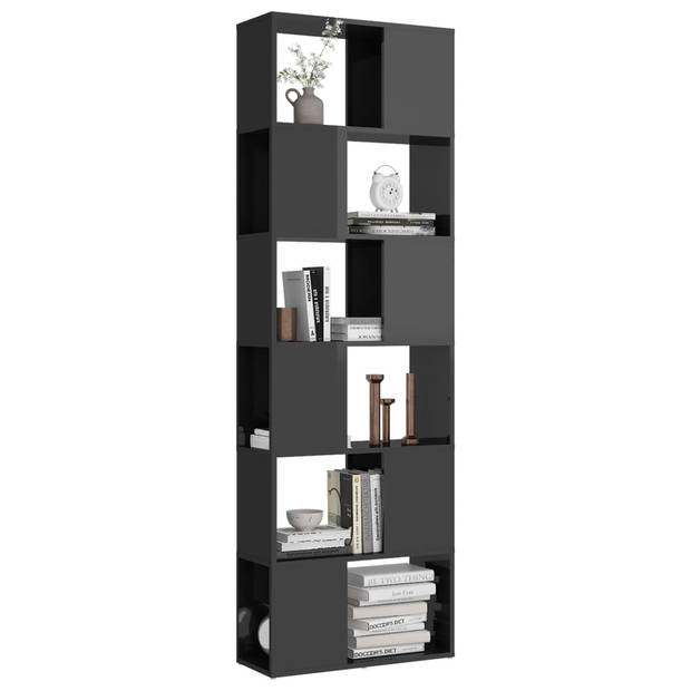 vidaXL Boekenkast/kamerscherm 60x24x186 cm hoogglans grijs