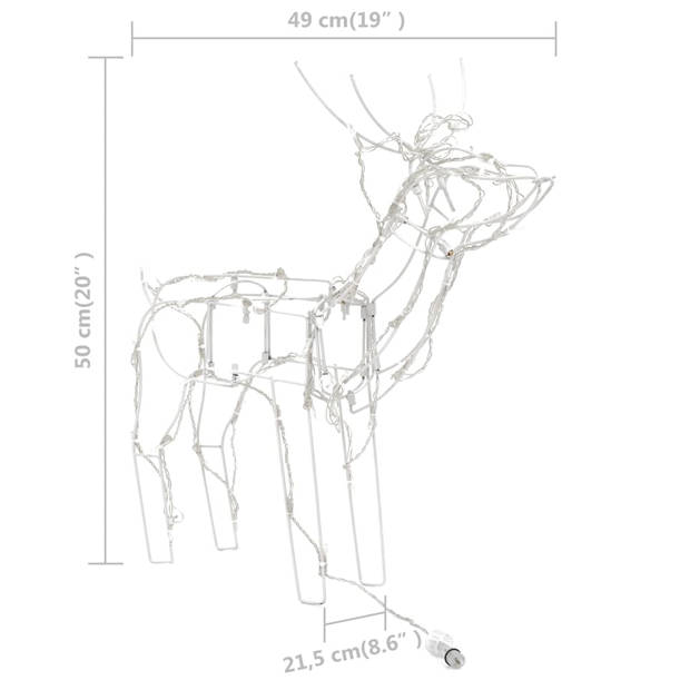 vidaXL 3-delige Kerstverlichting rendieren 229 LED's