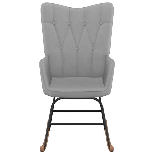 The Living Store Schommelfauteuil met Voetenbank - Stoel en Voetenbank - 61 x 78 x 98 cm - Lichtgrijs