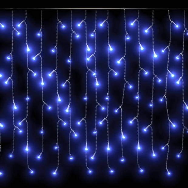 The Living Store Kerstverlichting - Lichtgordijn - 400 LEDs - 8 lichteffecten - Blauw - 1000x(40-72) cm