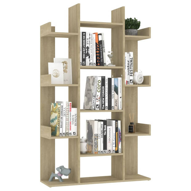 The Living Store Boekenkast Sonoma Eiken 86x25.5x140 - Stevig en compact