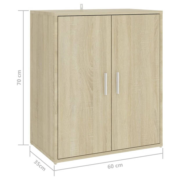 vidaXL Schoenenkast 60x35x70 cm bewerkt hout sonoma eikenkleurig