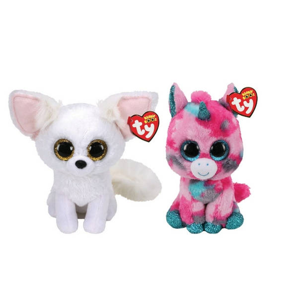 Ty - Knuffel - Beanie Boo's - Gumball Unicorn & Phoenix Fox