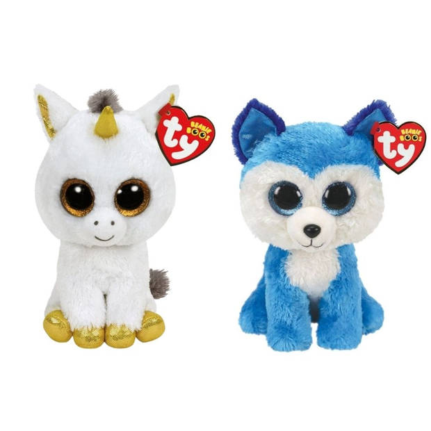 Ty - Knuffel - Beanie Boo's - Pegasus Unicorn & Prince Husky