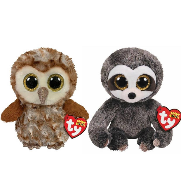 Ty - Knuffel - Beanie Boo's - Percy Owl & Dangler Sloth