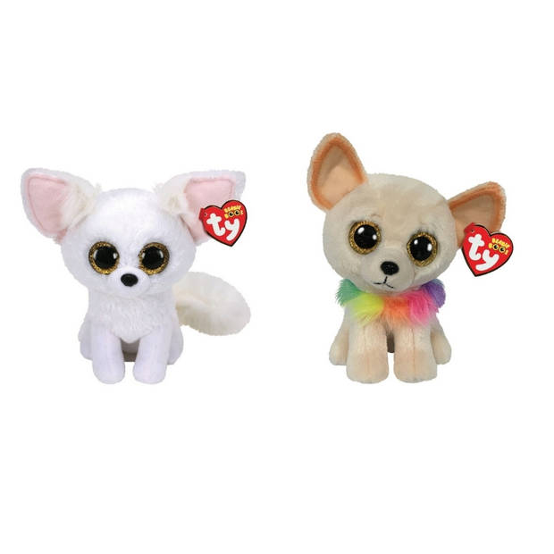 Ty - Knuffel - Beanie Boo's - Phoenix Fox & Chewey Chihuahua