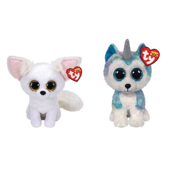 Ty - Knuffel - Beanie Boo's - Phoenix Fox & Helena Husky