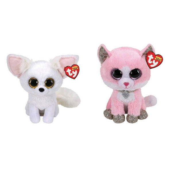 Ty - Knuffel - Beanie Boo's - Phoenix Fox & Fiona Pink Cat