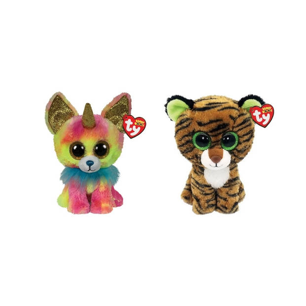 Ty - Knuffel - Beanie Boo's - Yips Chihuahua & Tiggy Tiger