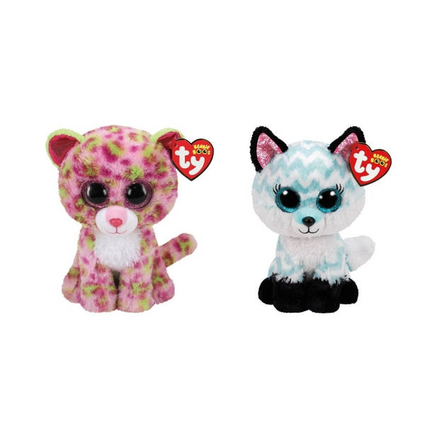 Ty - Knuffel - Beanie Boo's - Lainey Leopard & Atlas Fox