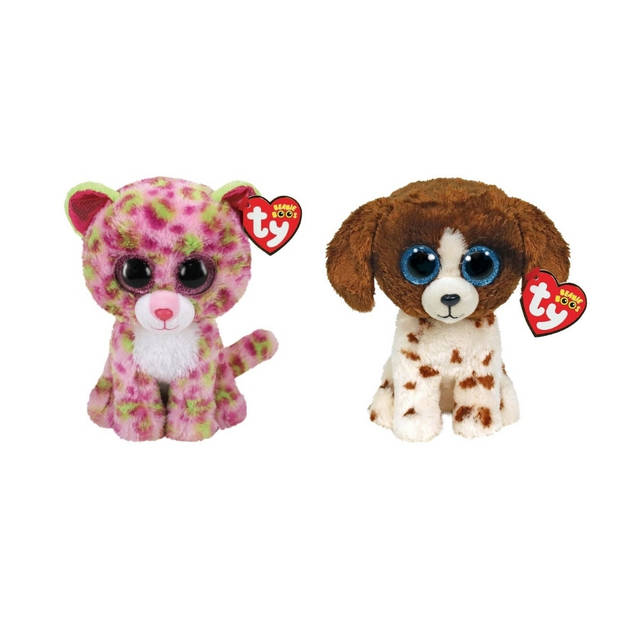 Ty - Knuffel - Beanie Boo's - Lainey Leopard & Muddles Dog