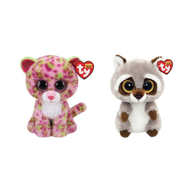 Ty - Knuffel - Beanie Boo's - Lainey Leopard & Racoon