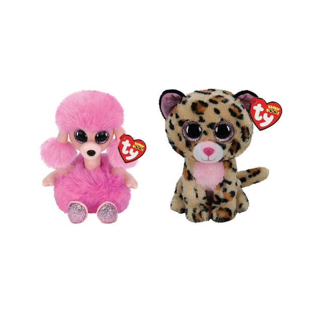 Ty - Knuffel - Beanie Boo's - Camilla Poodle & Livvie Leopard